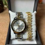 Executive Two-Tone Silver & Gold Watch – Automatic Edition with Iced-Out Bracelet