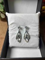Elegant Silver-Toned Marquise Crystal Drop Earrings