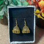 Antique Gold-Plated Traditional Filigree Jhumka Earrings