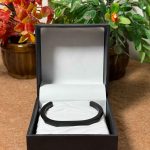 Matte Black Minimalist Octagon Cuff Bracelet for Men