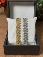 Premium Iced Out Cuban Link Bracelet – Gold & Silver Edition